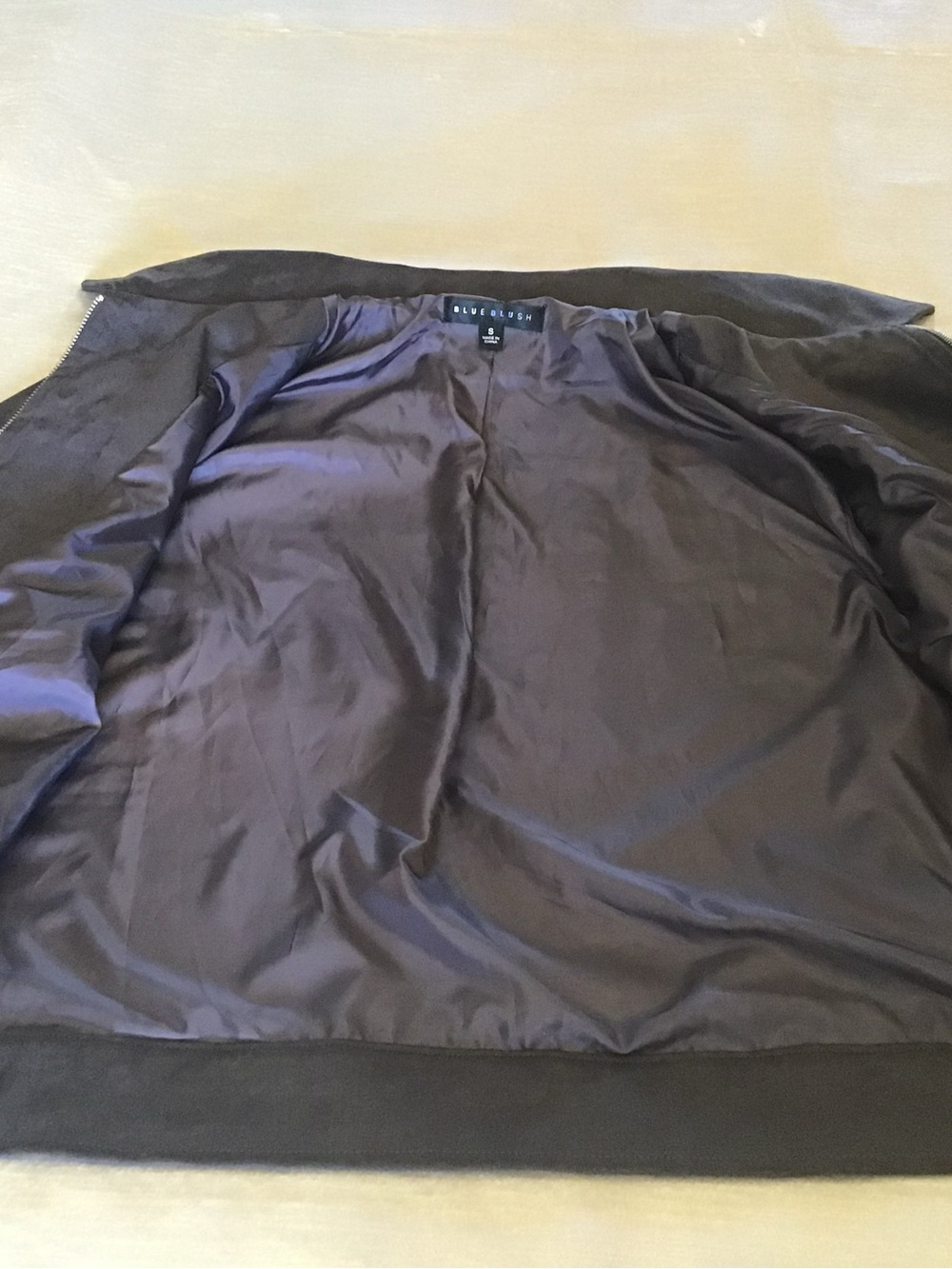 Blue Blush Brown Suede-Look Jacket with Black Label Detail - Picture 9 of 10